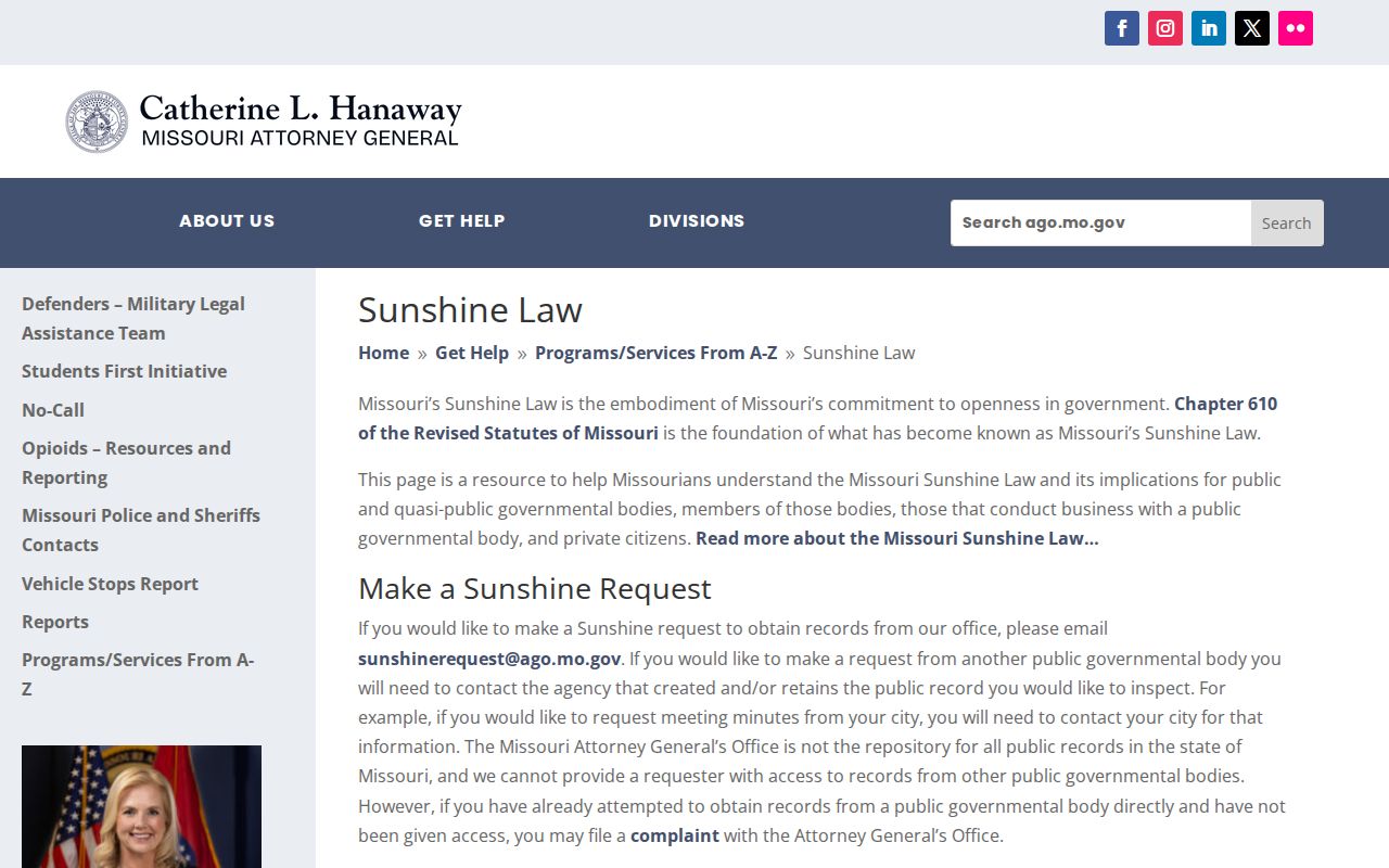Sedgewickville criminal records in Bollinger County Sunshine Law guidance